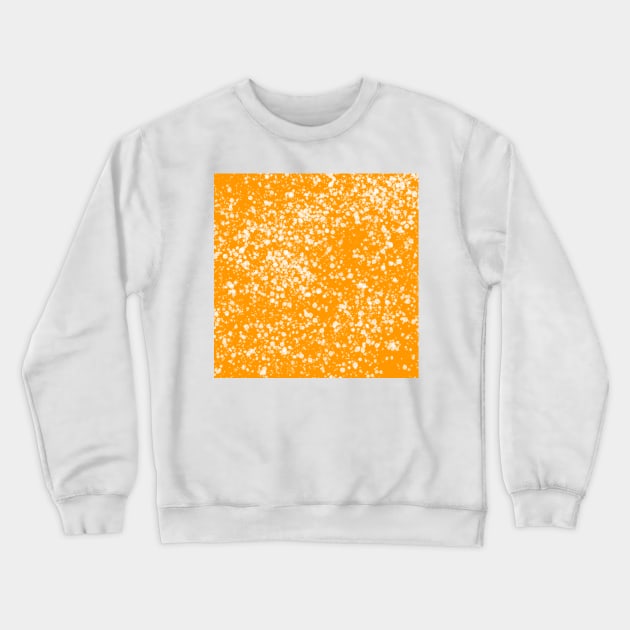 Orange White Paint Splatter Crewneck Sweatshirt by AlishaMSchil